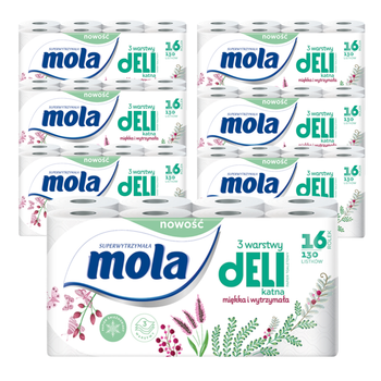 Papier toaletowy Mola Deli biały 3w 8 rolek x 7op