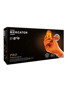 Rękawice nitrylowe orange Mercator GoGrip - S