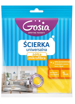 Ścierka mikrofibra uniwersalna żółta GOSIA 9062