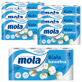 Papier toaletowy Mola Bawełna 2w 8 rolek x 7op
