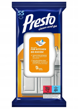 Presto ściereczki nawilżane do kuchni 55szt