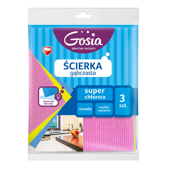 Ścierka gąbczasta Gosia 3szt 0328