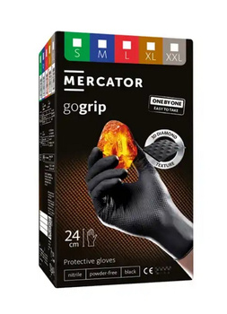 Rękawice nitrylowe czarne GoGrip one by one - M