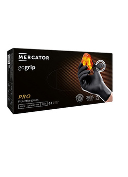 Rękawice nitrylowe czarne Mercator GoGrip - S