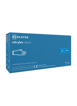 Rękawice nitrylowe niebieskie Mercator classic - M